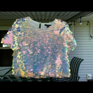Iridescent sequin Top